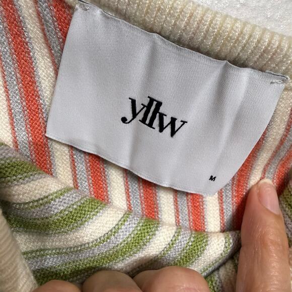 Yllw The Label Wyla Colorblock Stripe Milly Knit One Shoulder Tank Top Sz M - Picture 5 of 14
